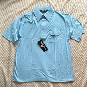 Male Duds Vintage 70’s Light Blue Polo Shirt. Brand New Never Worn SWT Size XL
